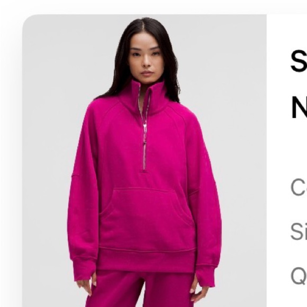 lululemon athletica Fuchsia Half-Zip Pullover Hoodie